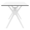 thumbnail image 3 of Compamia Ibiza 55' Patio Dining Table in White with Woven Wicker Legs, White (1 Count), 3 of 4