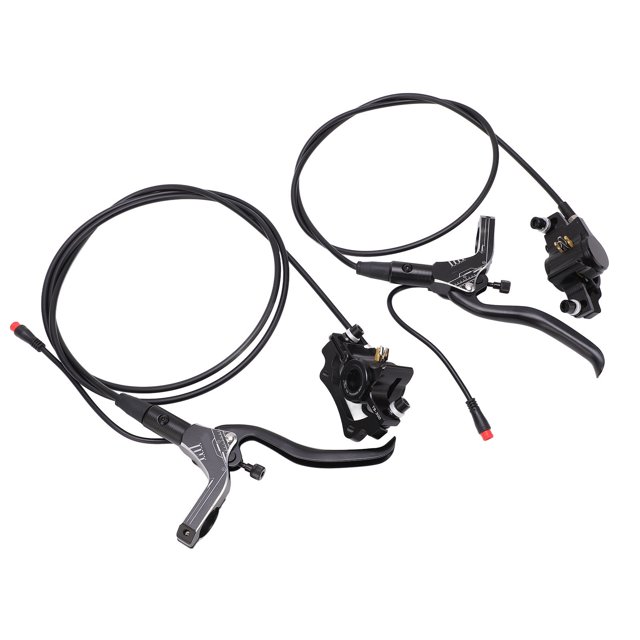 Ensemble de Freins à Disque pour Vélo, Kit de Freins à Disque Hydrauliques de Type Coupure d'Alimentation Sensible pour Trottinette Électrique Noir,Rouge
