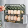 thumbnail image 1 of MesaSe Egg Container for Refrigerator 3-Tier Holder Rack with Handle & Flipping Tier Time Marker 30 Counts, 1 of 6
