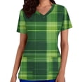 thumbnail image 2 of Mceream Nurse St Patricks Day Shirt for Womens Breathable Plus Size Nurse Working Uniform Shamrocks Print Scrub Tops V Neck Short Sleeve Fun Nursing Uniforms Green M, 2 of 6