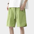 thumbnail image 1 of Styesk Shorts pour Hommes Nouvelle Couleur Unie Mode Décontractée Short Ample à Cordon d'Exercice, 1 of 7