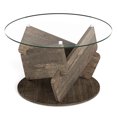 thumbnail image 1 of Costway Round Glass Coffee Table 32" Modern Center Table with Clear Tempered Glass Top, 1 of 10