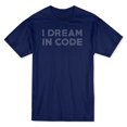thumbnail image 1 of T-shirt Bleu Marine pour Homme avec Citation « I Dream In Code » au Centre de la Poitrine, 1 of 1