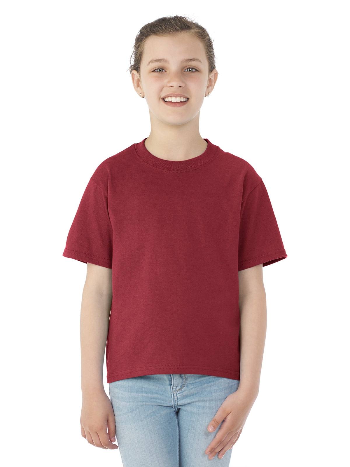 Jerzees T-Shirt à Manches Courtes Actif pour Jeunes DRI-POWER, L, Cardinal