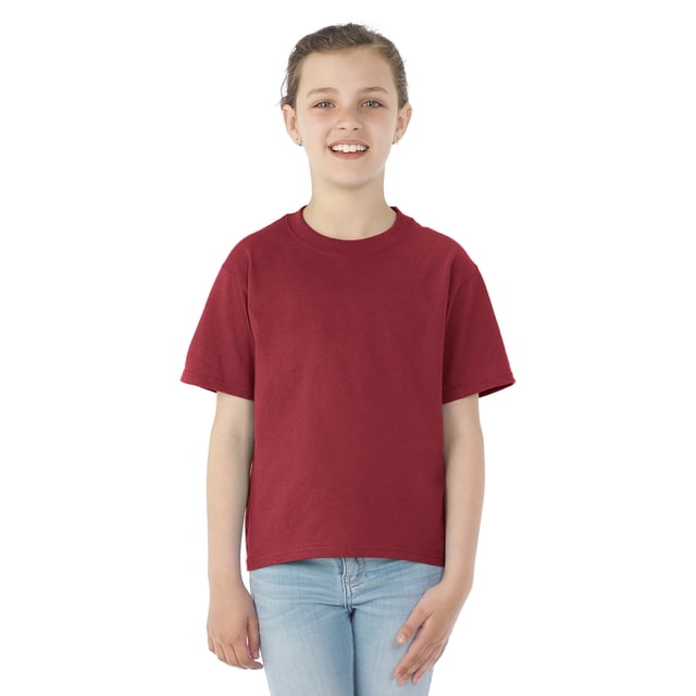 Jerzees Youth DRI-POWER Active Short Sleeve Crew T-Shirt, M, Cardinal