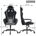 thumbnail image 2 of Video Gaming Chair, PU Leather Racing Chair, Ergonomic Office Chairs High Back Gamer Chair Computer Desk Chairs Lumbar Support with Arms Swivel Chair  for Adults(Grey), 2 of 7