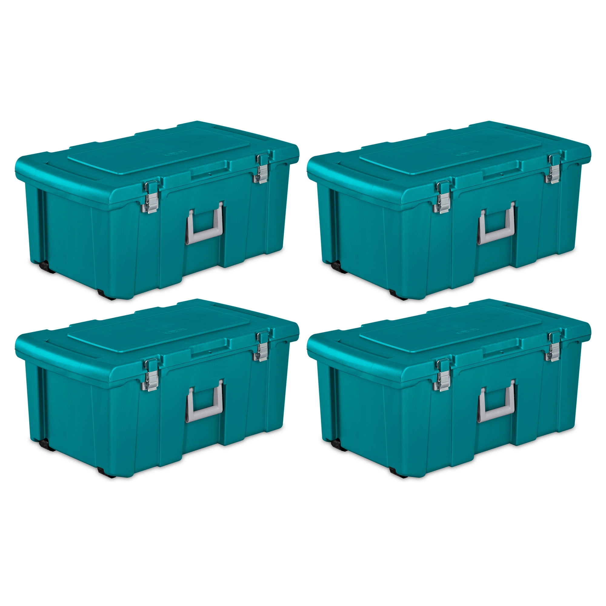 Sterilite Coffre à Outils Verrouillable de 16 Gallons avec Roues (Lot de 4)