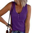 thumbnail image 2 of Timegard Womens Tank Tops Summer Ribbed V Neck Button Sleeveless Slim Basic Tee Casual Going out Tops, 2 of 5