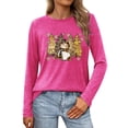 thumbnail image 1 of SNKSDGM Hauts à Manches Longues pour Femmes Chic Décontracté Printemps 2026 T-Shirt de Noël pour Femme T-Shirt à Imprimé Lettres de Noël T-Shirt Graphique Arbre de Noël Col Rond Haut à Manches Longues m, 1 of 6