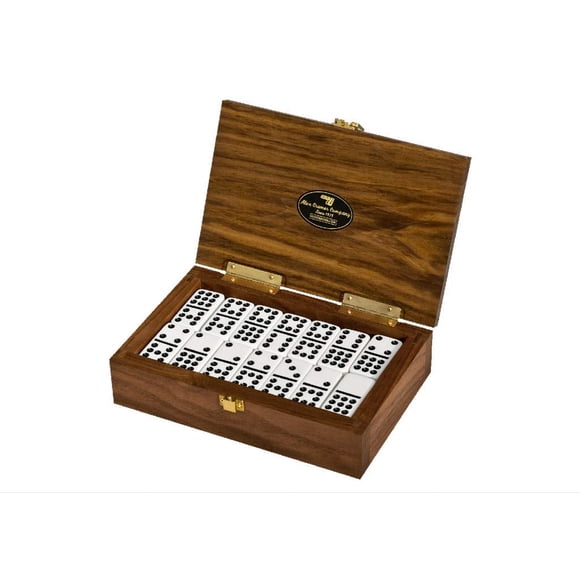 Alex Cramer The Nines Double 9 Domino Set. Fabriqué aux États-Unis en Noyer Massif Contient Notre Ensemble de 55 Pcs de Dominos (Double Nine Ensemble de Domino pour Adultes)