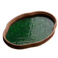 thumbnail image 1 of GUOOL Begonia Flower Glass Tray Snack Countertop Bread Fruit Desk Tray Decorative Tray Green Small, 1 of 9
