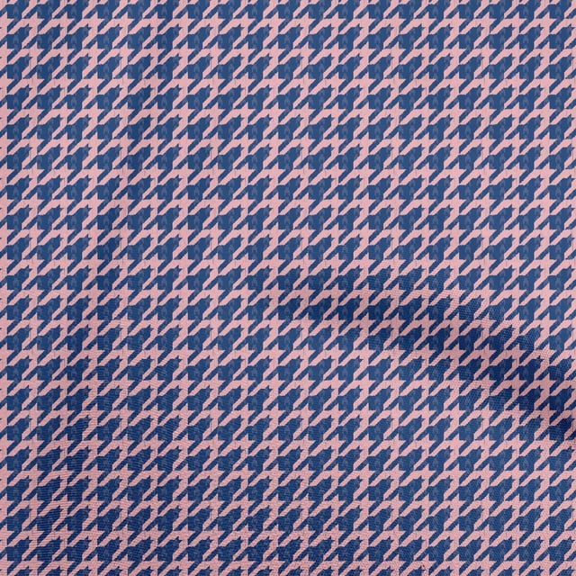 oneOone Viscose Jersey Blue Fabric Houndstooth Craft Projects Decor Fabric Printed By The Yard 60 Inch Wide