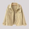 thumbnail image 2 of 2025 Tenue Décontractée Colorée Unie en Denim pour Femmes Taille Grande Poche Bouton Veste pour Femmes Automne Manteau en Denim Court pour Femmes Garde-Robe pour Femmes, 2 of 7
