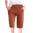 thumbnail image 1 of Timegard Womens Plus Size Shorts Elastic Waisted Drawstring Lightweight Casual Knee Length Shorts with Pockets, 1 of 5