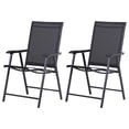 thumbnail image 1 of Outsunny 2-Piece Folding Dining Chair Set with Armrests, Black, 1 of 10