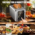 thumbnail image 4 of WHALL&reg; Touch Screen Toaster 2 Slice, Stainless Steel Digital Timer Toaster, 6 Bread Types & 6 Shade Settings, Smart Extra Wide Slots Toasters With Bagel, Cancel, Defros, 4 of 8