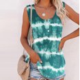 thumbnail image 1 of Pntutb Sleeveless Tops for Ladies Women's Summer Fashion Round Neck Double Button Print Tank Tops Blouse Rolback, 1 of 6