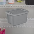 thumbnail image 5 of Sterilite 19 Liter Tote, Plastic Storage Bin with Snap-on Lid, Stackable, Gray, 5 of 5