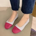 thumbnail image 4 of Casual Shoes For Women, Color-Block Canvas Slip-On Flats with Round Toe and Soft Sole for Spring and Summer, Large Sizes Available, 4 of 5