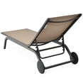 thumbnail image 4 of Topbuy Chaise Longue Inclinable d'Extérieur en Aluminium, 2 Pcs, avec Dossier Réglable, Brun, 4 of 6