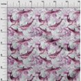 thumbnail image 3 of oneOone Rayon Pink Fabric Whale Craft Projects Decor Fabric Printed By The Yard 56 Inch Wide, 3 of 5