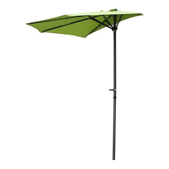 International Caravan YF-1147-2.7M-GG 9 ft. Half Round Wall Hugger Umbrella, Grass Green