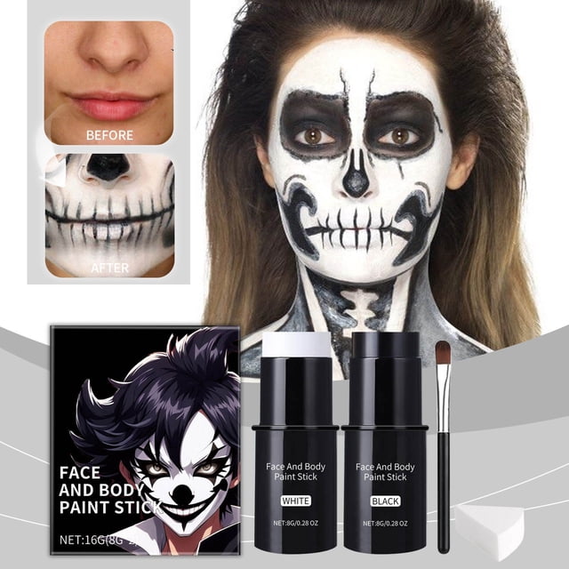 FcBaudy Halloween Paint Stick Set Face Body Paint Makeup Makeup Clown Colourful Sticks A paste