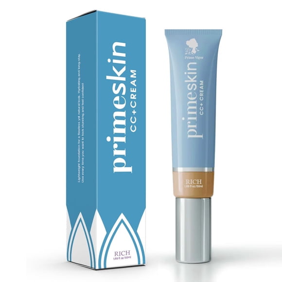 Primeskin Cc Cream pour Femmes Âgées, Cc Cream Coréen, Auto-Ajusté pour Peau Mature, Peau Satinée Coréenne 1,69 Fl Oz/50 ml (Riche)