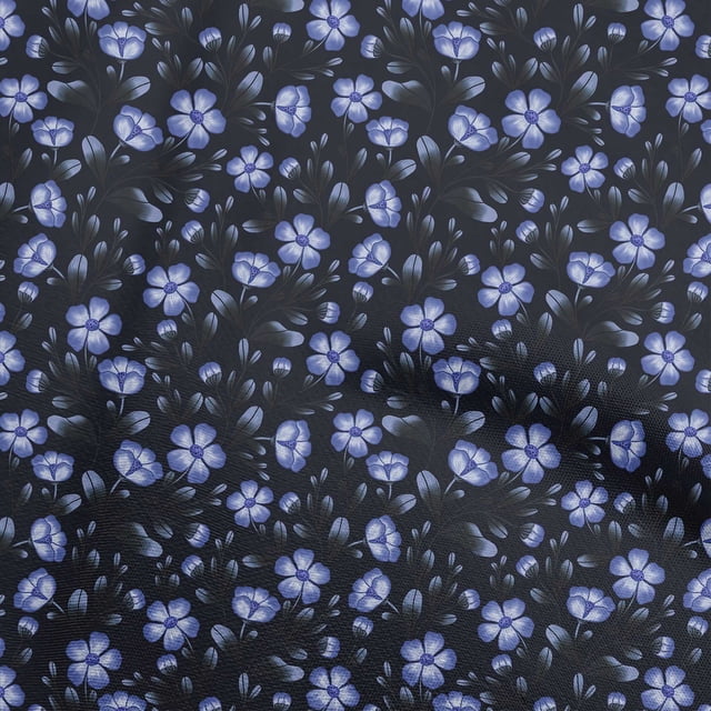 oneOone Rayon Medium Blue Fabric Floral Sewing Craft Projects Fabric Prints By Yard 56 Inch Wide