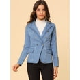 thumbnail image 3 of INSPIRE CHIC Veste en Denim Décontractée pour Femme à Revers, Manches Longues, avec Poches, 3 of 6
