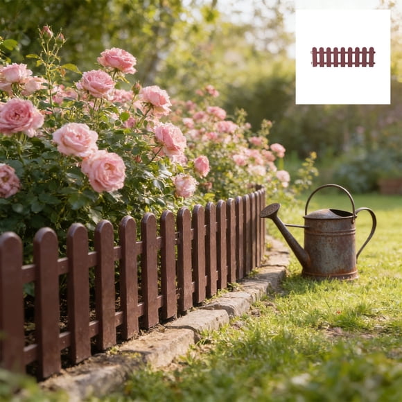 XiYing Garden Fence Decorative Border Fence for Flower Bed Edging Plastic Mini Yard Fence with Ground Stakes 50X30Cm Portable Lawn Border B