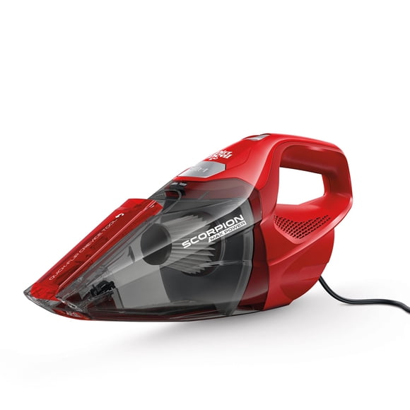 Dirt Devil Scorpion Max Power Corded Hand Vacuum Cleaner, Lightweight Hand Vac with Powerful Suction for Home and Car Cleaning, SD20005VCA, Red
