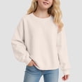 thumbnail image 2 of WUANDIXFA Hauts pour Ado Fille Chandail à Manches Longues pour Filles Confortable Doux à la Mode et Décontracté Chandail à Manches Longues à Col Rond pour Filles Beige, 14-15 Ans, 2 of 5