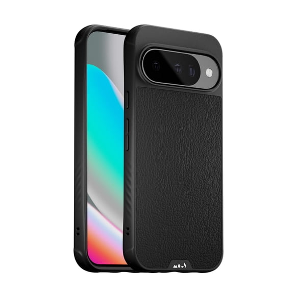 Mous for Google Pixel 10/10 Pro (2025) Case, Compatible with Qi2 MagSafe and Pixelsnap - Limitless - Protective Pixel 10/10 Pro Black Leather Case - S