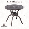 thumbnail image 3 of Gymax 31.5'' Cast Aluminum Table Round Dining Table w/ 2'' Umbrella Hole Patio, 3 of 10