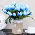 thumbnail image 4 of Fake Tulip Flower Lifelike 9 Heads Artificial Flower Decorative Bouquet for Home Decor(Rose Red), 4 of 8