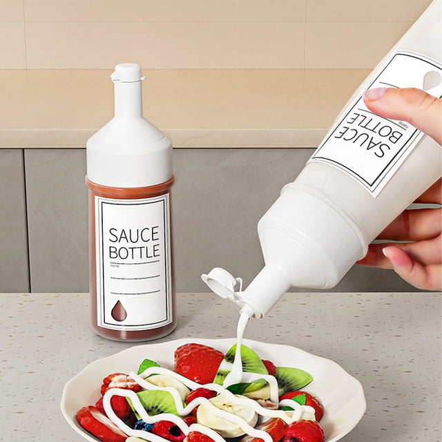 Bouteilles à Presser pour Condiments 11 Onces avec Couvercle Rabattable Bouteilles de Condiments Chaudes à Presser pour Condiments Glaçage à l'Huile Liquides