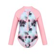 thumbnail image 1 of YONGHS Kids Girls Long Sleeve One Piece Swimsuits Zipper Rash Guard Swimwear UV Protection Bathing Suit Pink 16, 1 of 7