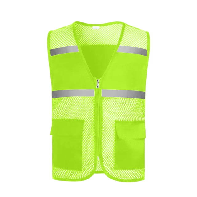 Reflective Mesh Safety Vest for Men Women with Big Pockets and Zipper Front High Visibility Brathable Vest Hi Vis Construction Work Vest