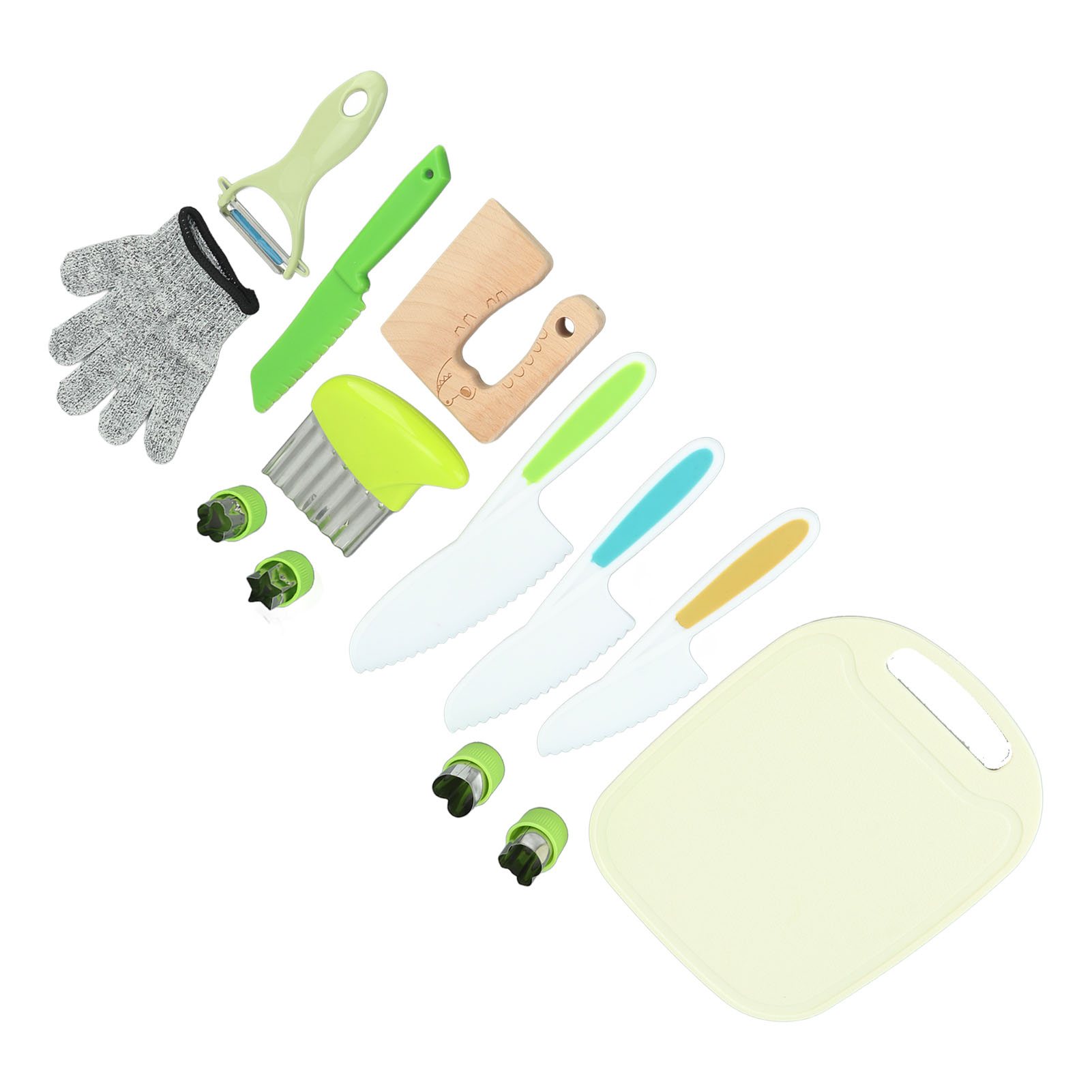 Kids Safe Knife, Sawtooth Design  Of Use All in One Handle Plastic Kids Knife Set  for Picnics