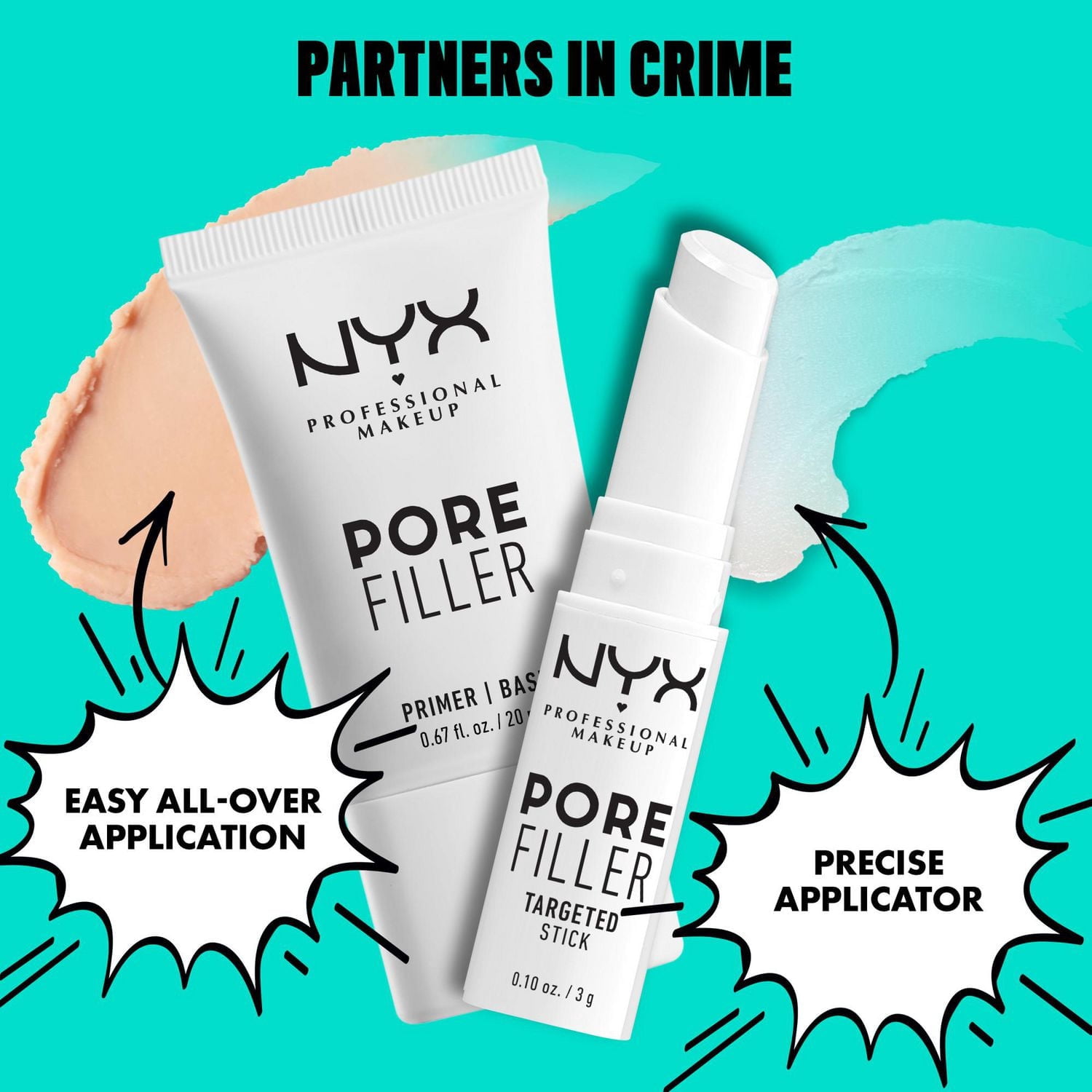 NYX Professional Makeup, Base de teint Pore Filler, Effet lissant, Réduit l'apparence des pores, Fini doux, Tenue 12 hres, 20 ML