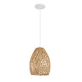 thumbnail image 1 of 1-Light Matte White Pendant Lighting with Rattan Shade, 1 of 9