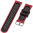 thumbnail image 2 of KOMI Bands 22mm Breathable Universal Soft Silicone Replacement Compatible With Gear S3 Frontier/Galaxy Watch SM-R800 (46mm)/Galaxy Watch 3 45mm/Classic Smart Watch (Red-Black), 2 of 5