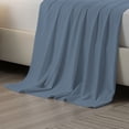 thumbnail image 2 of 100% Cotton Percale Single Flat Bedsheet Cool & Crisp Full Blue by Color Sense, 2 of 13