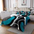 thumbnail image 3 of Erosebridal Abstract Striped Coverlet Set King, Modern Geometric Bedding Set, Circle Swirl Decor 3pcs, 3 of 5