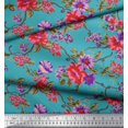 thumbnail image 2 of Soimoi Polyester Crepe Fabric Leaves & Floral Print Fabric by Yard 52 Inch Wide, 2 of 3