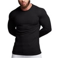 thumbnail image 2 of IROINNID Hommes Col Rond à Manches Longues Pull Mi-Longueur Unie Chaud Pull Automne et Chemises de Sports d'Hiver Porter S, 2 of 3