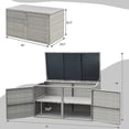 thumbnail image 2 of Gymax Coffre de Rangement en Rotin de 88 Gallons pour Terrasse Extérieure avec Siège, Tablette et Porte, 2 of 10