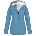thumbnail image 2 of Dvkptbk Veste à Capuche Femmes Plus Velours Vestes Solides Imperméable Coupe-Vent en Liquidation, 2 of 6