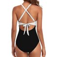 thumbnail image 3 of Innerwin Maillot de Bain Dégradé pour Femmes Surf Manches Longues Dos Nu une Pièce Noir + Blanc m, 3 of 4